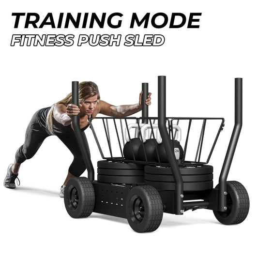 Syedee Fitness Push Sled, Weight Sled with 8 Adjustable Levels of Resistance, 1000 lbs Weight Capacity for Lower Body Burst Training