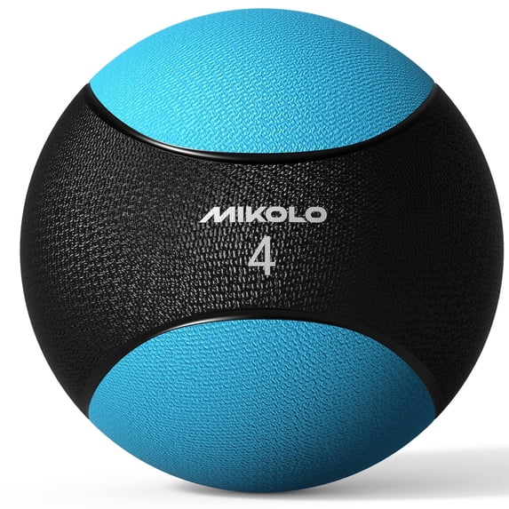 MIKOLO 2lb Weighted Medicine Ball, Non-Slip Rubber Exercise Ball with Dual-Texture Grip for Core Strength, Balance, Functional Fitness, HIIT, Strength Training & Home Gym, Multiple Weight Options