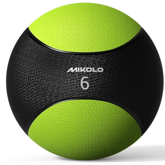 MIKOLO 2lb Weighted Medicine Ball, Non-Slip Rubber Exercise Ball with Dual-Texture Grip for Core Strength, Balance, Functional Fitness, HIIT, Strength Training & Home Gym, Multiple Weight Options