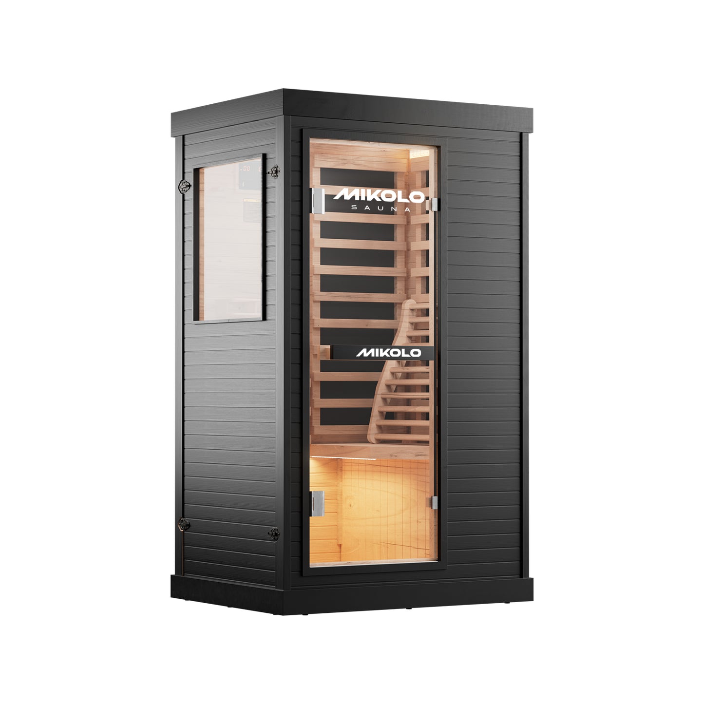 MIKOLO Far Infrared Sauna Home Sauna Spa Room Canadian Hemlock Wood 1000W Indoor Saunas Low EMF with Control Panel