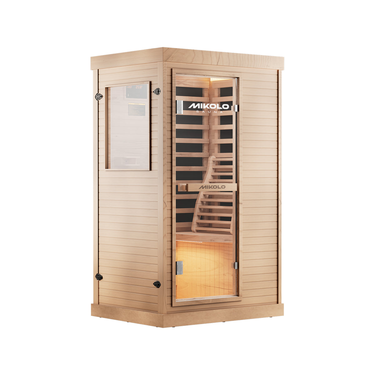 MIKOLO Far Infrared Sauna Home Sauna Spa Room Canadian Hemlock Wood 1000W Indoor Saunas Low EMF with Control Panel