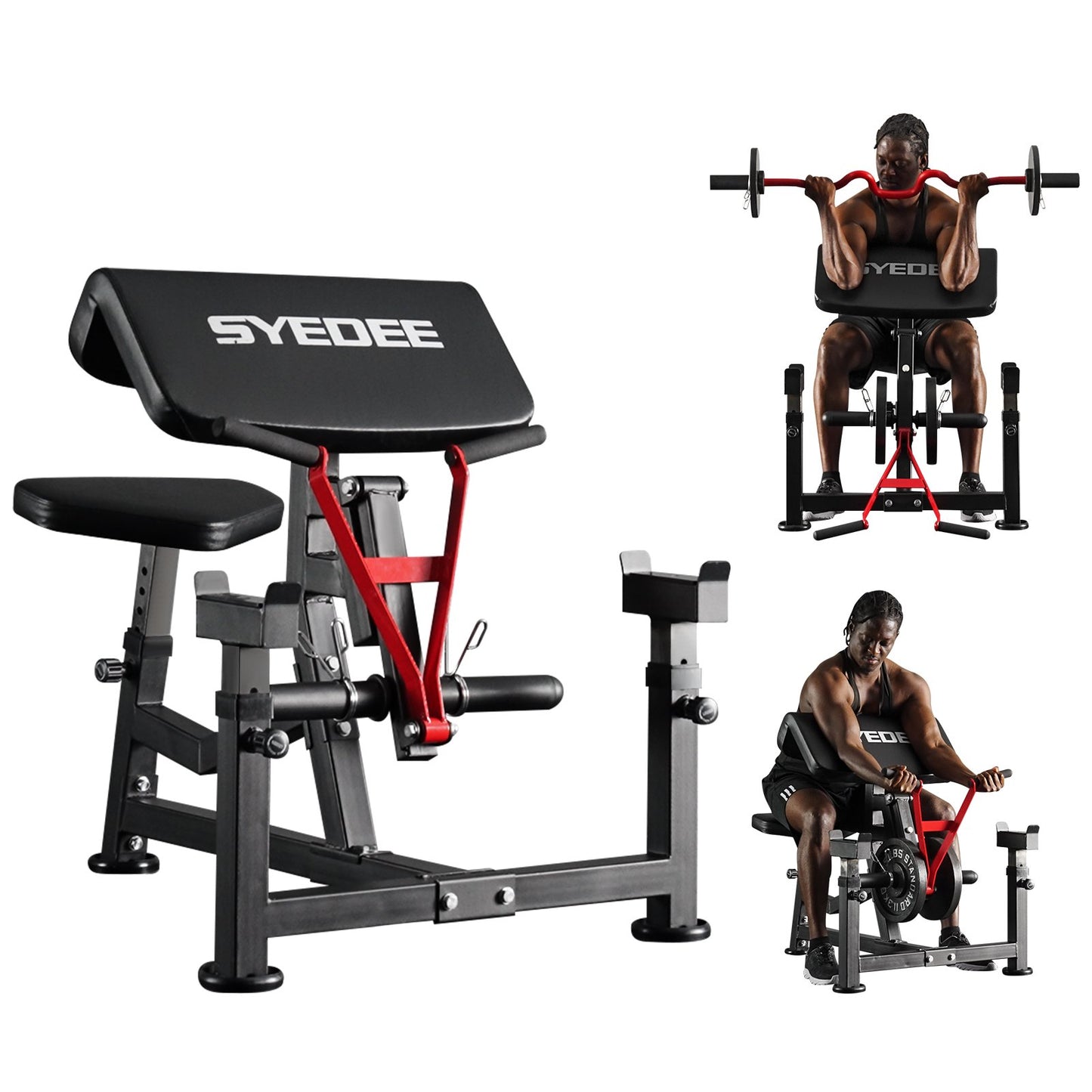 Preacher Curl Weight Bench Seated Arm Isolated Barbell Dumbbell Biceps Station Home Gym Max load 450lLBS