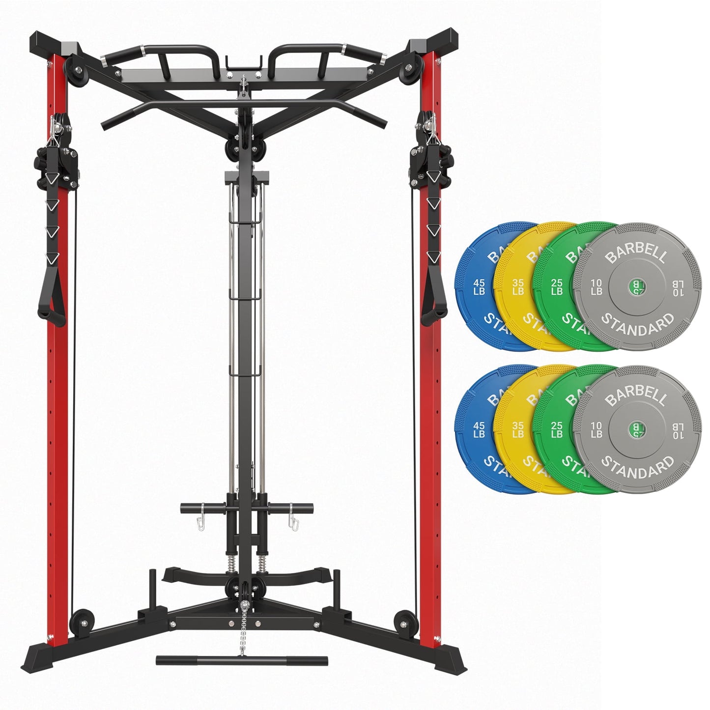 syedee Cable Crossover Machine, 350LBS Weight Capacity Cable Stations with 17 Adjustable Positions, 230 lbs Sets