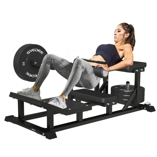 syedee Glute Bridge Machine, Heavy Duty Plate-Loaded Hip Thrust Machine, Glute Drive Machine for Glute Muscles Shaping(Black)