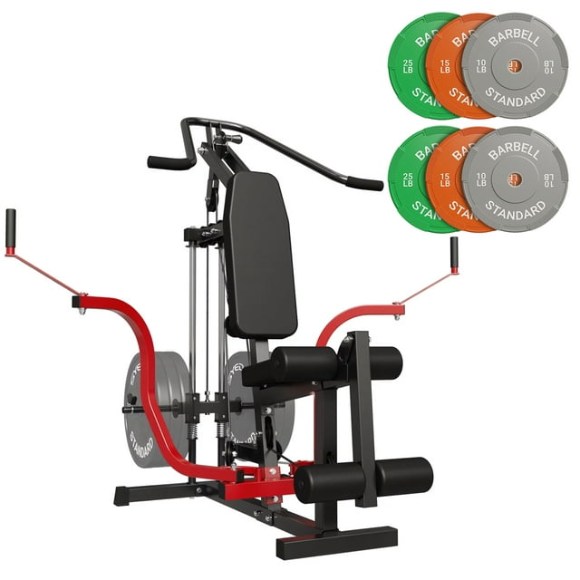 syedee Home Gym Station, 800lb Capacity Leg Extension Machine, Chest Fly and Reverse Delt Machine, Shoulder Press and LAT Pulldown Weight Machine