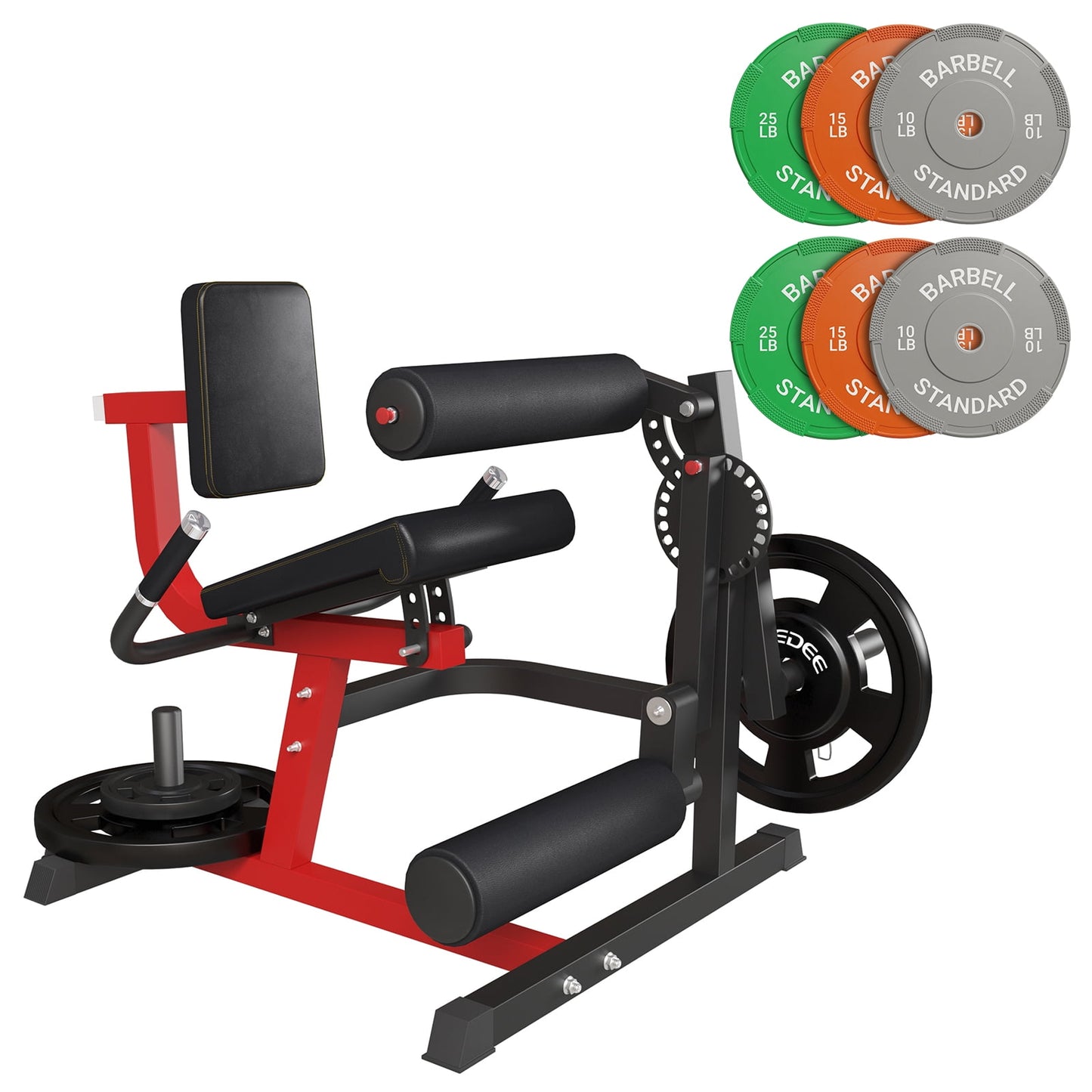 syedee Leg Extension and Curl Machine, Lower Body Special Leg Machine, with 100 LBS Weight Plates