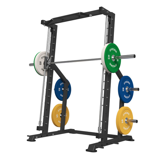 syedee Smith Machine Home Gym, Power Rack Cage with Linear Bearing,Commercial Grade with 230LBS Weight Plates for Home Gym