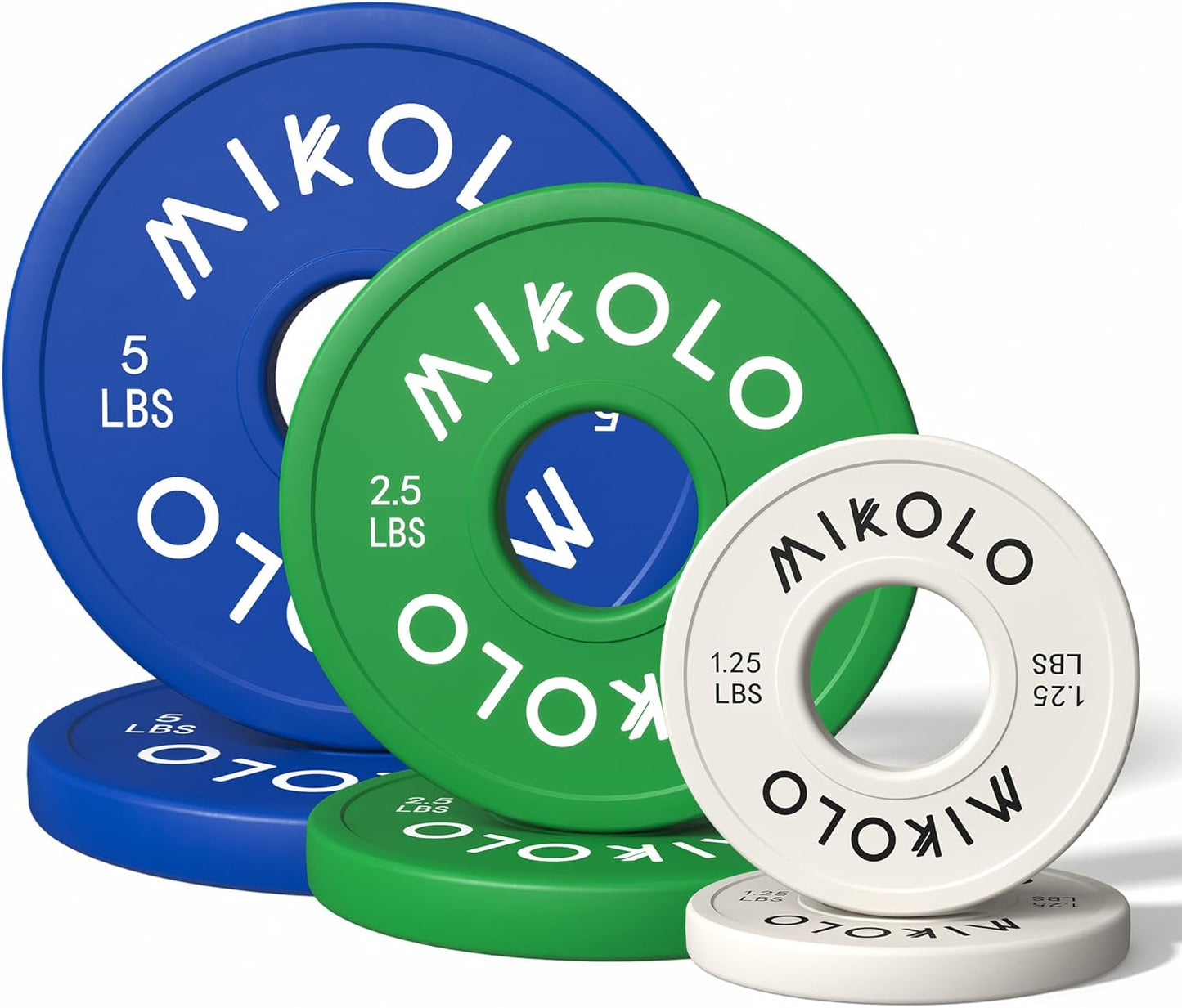 Mikolo Change Weight Plates 1.25LB 2.5LB 5LB Set Fractional Plate Olympic Bumper Plates for Cross Training, Steel Insert Strength Training Micro Weight Plates